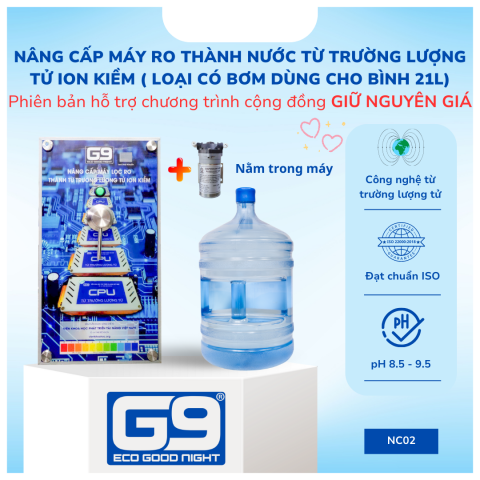 Nâng Cấp Máy RO Thành Nước Từ Trường Lượng Tử Ion Kiềm ( Loại Có Bơm Dùng Cho Bình 21L) (550PV)